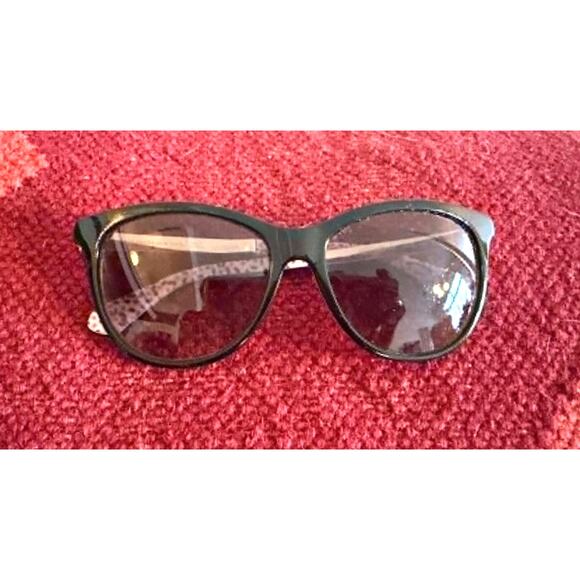 Kate Spade New York Hello Sunshine Cat Eye Sunglasses Black Leopard Gold Accent